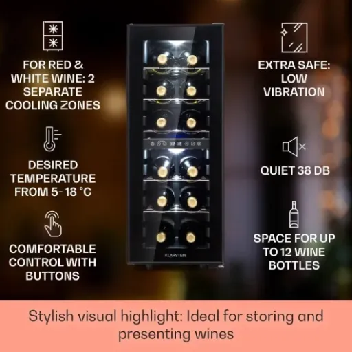 KLARSTEIN Shiraz 12-Bottle Review: compact dual-zone wine fridge that gets the basics right