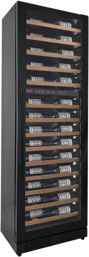 67 Bottle 71" Tall Dual Zone Right Hinge Black Shallow Wine Refrigerator VSW6771D-2BR-WD 2 Zone Right Hinge