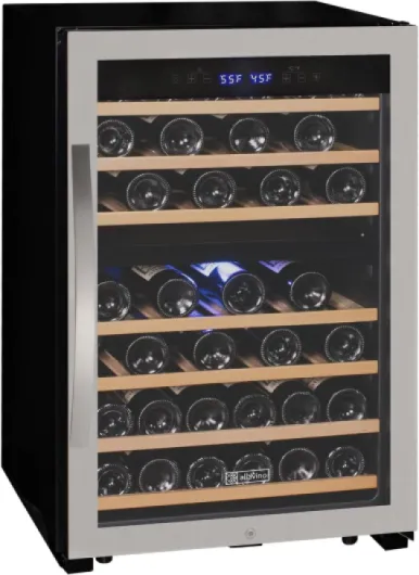 22" Wide Cascina Series 47 Bottle Dual Zone Stainless Steel Wine Refrigerator KWR47D-2SR