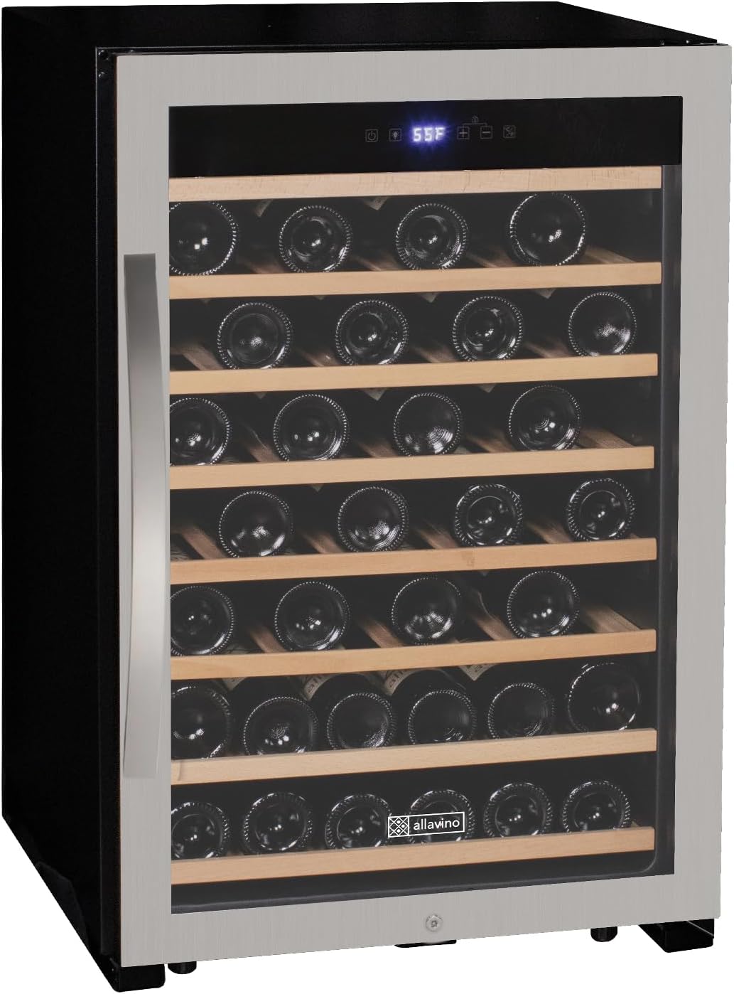 22" Wide Cascina Series 55 Bottle Single Zone Stainless Steel Wine Refrigerator KWR55S-1SR