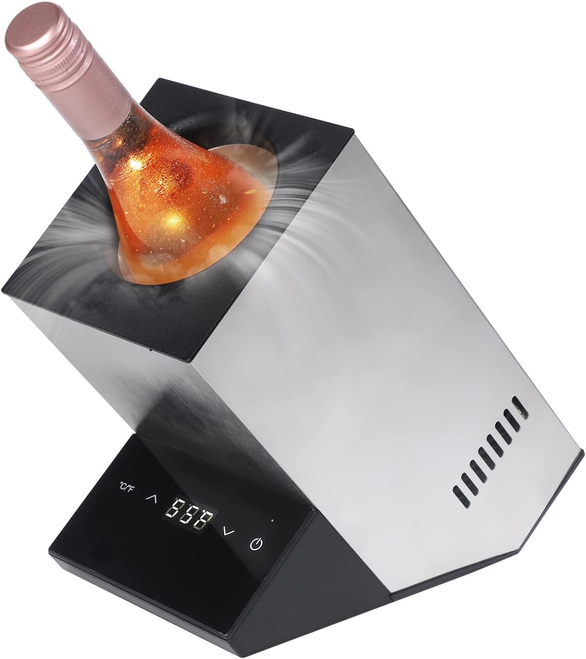 Electric Wine Chiller, Single Bottle Cooler for 750ml Wine or Some Champagne,Stainless Steel Iceless Cooler Keep Cold Up to 24h,Kitchen,Bar and RV Vino Accessory,Gift for Vino Lover 1 Bottle