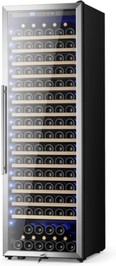 24 Inch Wine Cooler Refrigerator,187 Bottles Large Wine Fridge Freestanding Tall Wine Cooler with Upgraded Compressor, Low Noise and Elegant Design for The Wine Lovers 24''-187 Bottles-Freestanding