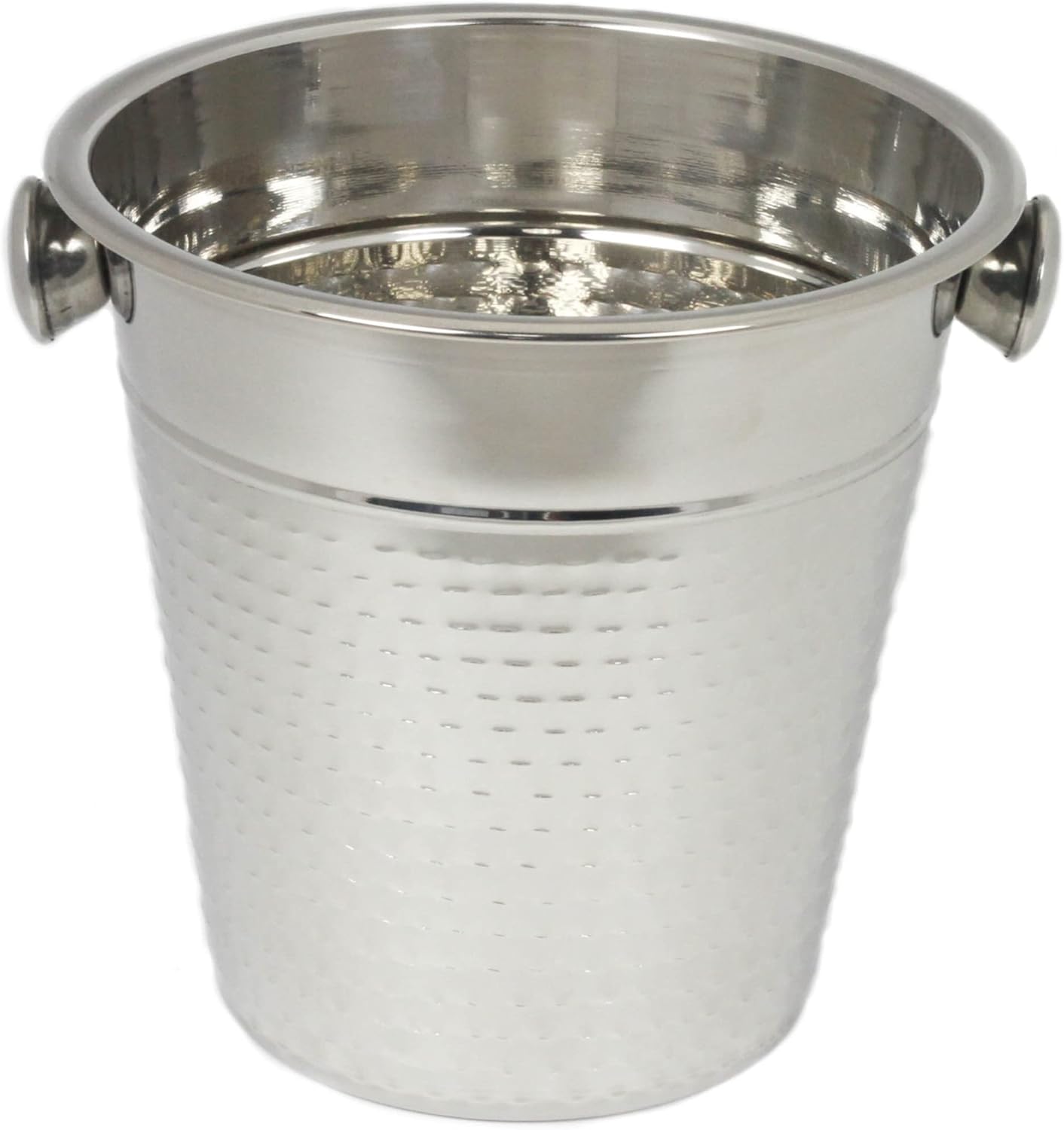 Hammered Champagne Bucket - 4 Quart - Stainless Steel 4 Quart Champagne Bucket