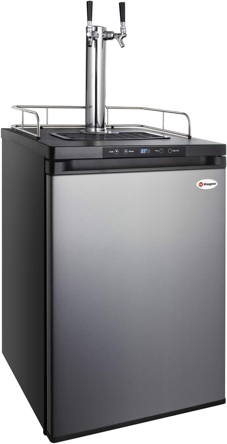 HBK309S-2 Home Brew Keg Dispenser, Stainless Steel, 2 Tap 2 Tap Stainless Steel