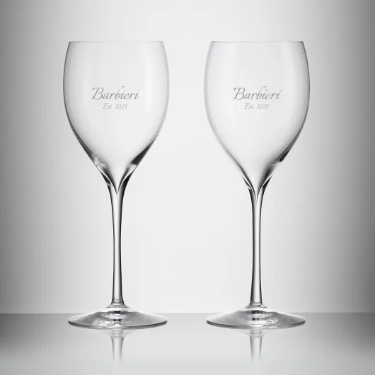 Waterford Personalized Elegance Sauvignon Blanc Wine Glasses, Set of 2 Custom Engraved 14.2oz Crystal White Wine Glasses for Pouilly Fumé, Sancere, Sauternes, Gifts for Wine Lovers