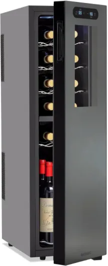 18-Bottle Slimline Dual Zone Wine Cooler - Energy Efficient Freestanding Wine Refrigerator - Upright Bottle Storage, Adjustable Thermostat, Digital Touchscreen (20.5” x 10.7" x 36.8”) Black 18 Bottle Slimline