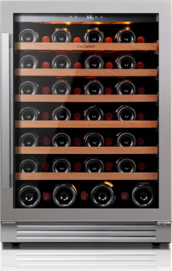 Ca'Lefort 24 Inch Wine Fridge, 54 Bottle Wine Cooler Refrigerator, 40-65°F Wine Refrigerator Glass Door, 3 LED Wine Fridge, Built-in or Freestanding Wine Fridge for Home/Bar/Kitchen (5.65 cu.ft) 24 Inch-Single Zone 54 Bottle(5.65 cu.ft)