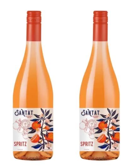 Santat Spritz - Sparkling Orange Bitter Apéritif Inspired by The Mediterranean - 0% ABV Non-Alcoholic Ready to Drink - 750ml - Imported from France (Pack of 2) Pack of 2 50.8
