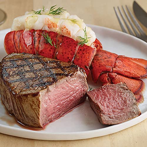 Premium Duo Dinner Surf & Turf Set - 4 Super Trimmed™ Filet Mignons, 5 oz each, 4 North Atlantic Lobster Tails, 5 oz each, Aged up to 28 Days -serve for special events from Kansas City Steak Company - 5 oz,5 oz