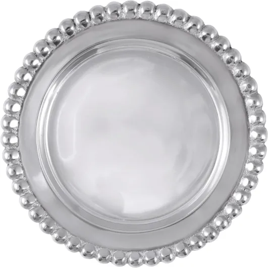 BEADED WINE COASTER - SILVER - BRILLANTE - BARWARE - WINE PLATES & COASTERS - RECYCLED SANDCAST ALUMINUM - HANDMADE IN MEXICO