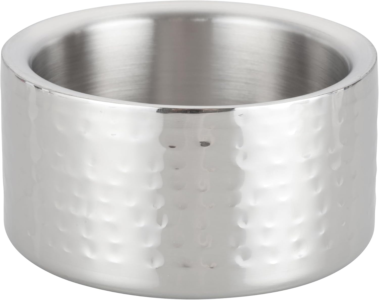 Winco Double Wall Wine Coaster, Satin Finish, Hammered, 5" Diameter, Silver Coaster Hammered