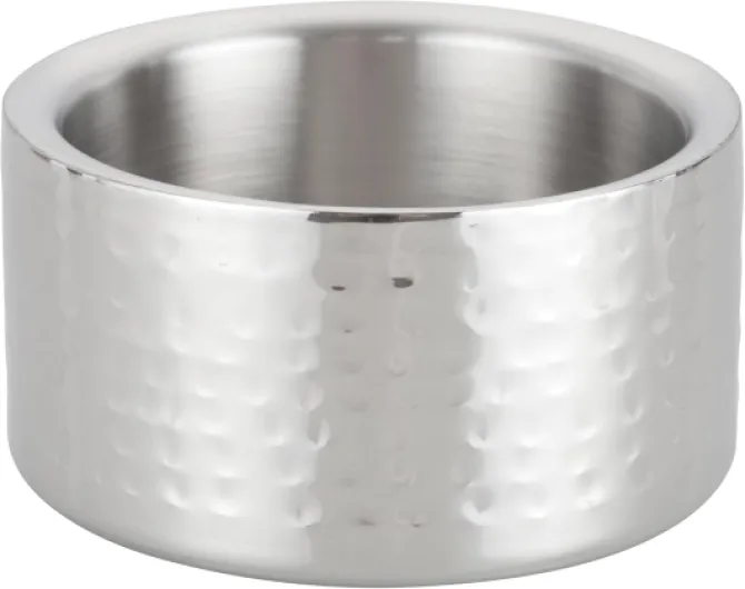 Winco Double Wall Wine Coaster, Satin Finish, Hammered, 5" Diameter, Silver Coaster Hammered