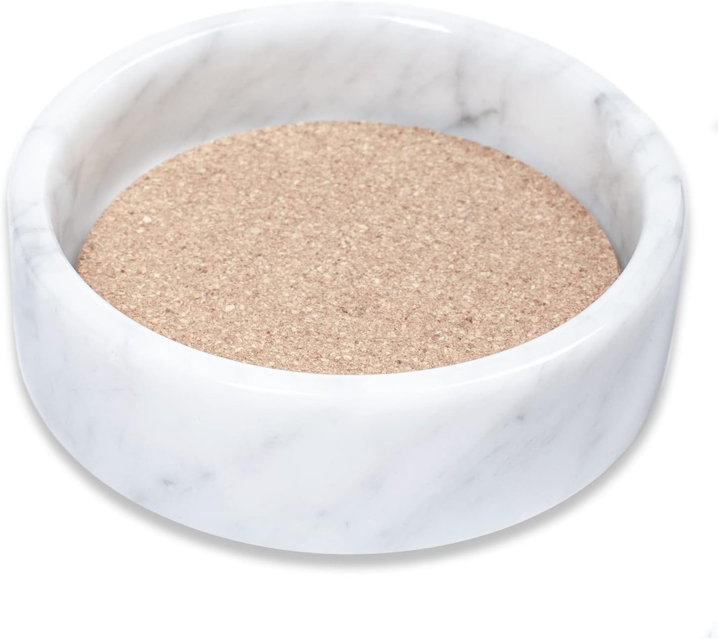 Marble Wine Bottle Coaster - Absorbent Cork Holder for Champagne Bottles and Any Occasion (White)