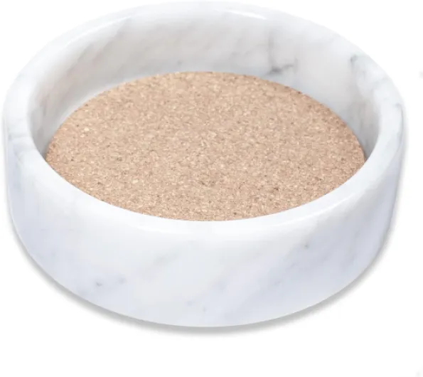 Marble Wine Bottle Coaster - Absorbent Cork Holder for Champagne Bottles and Any Occasion (White)