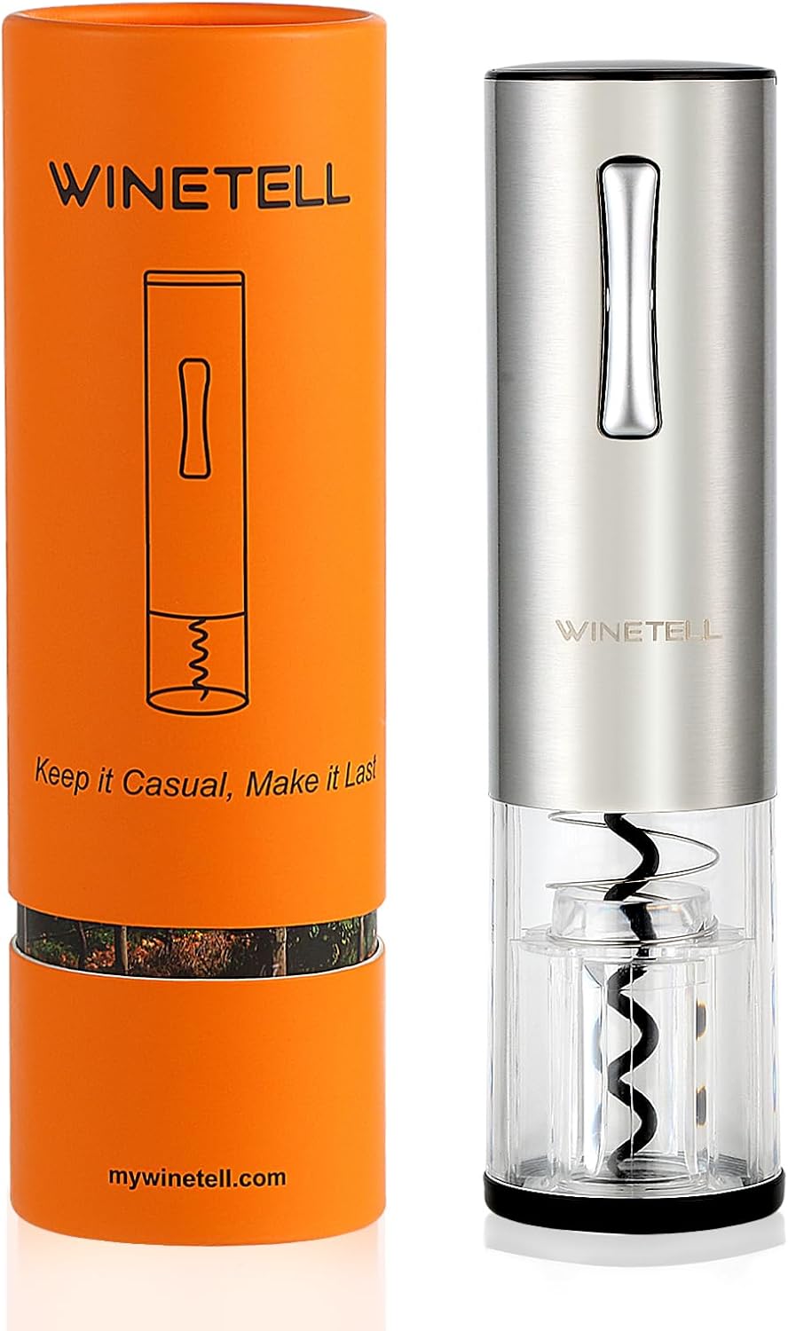 Electric Wine Opener, Rechargeable Wine Bottle Opener with One-Click Button, Reusable Automatic Corkscrew Remover - Great Present for Wine Lovers, Wine Gift