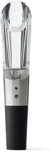 W6127 Wine Aerator and Pourer, Clear and Stainless Steel Design, Easy to Use for Enhancing Wine Flavor and Smooth Pouring 33.8 fl oz Stainless