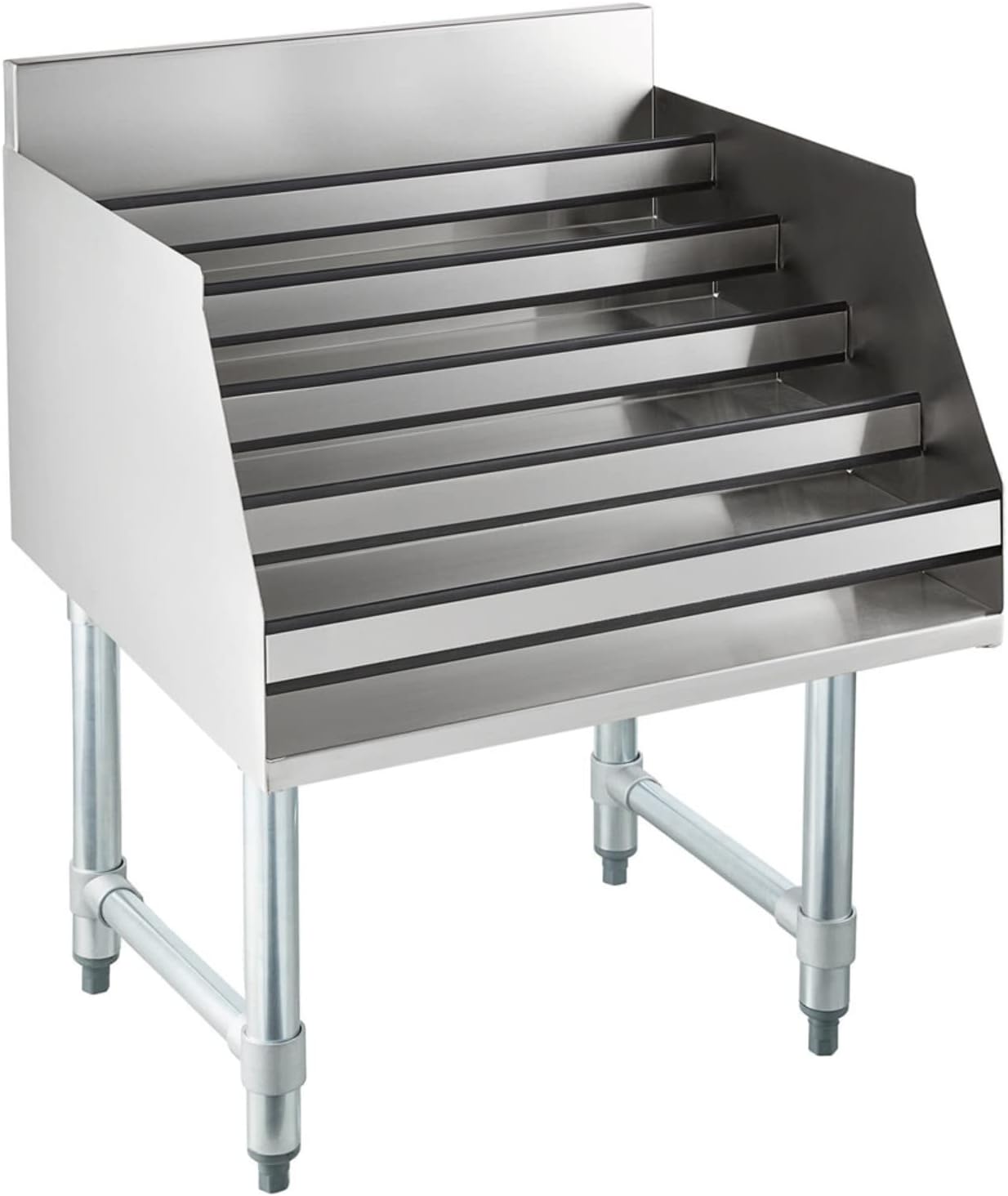 24 x 23 Inch Liquor Bottle Display Shelf 5-Tier Stainless Steel Liquor Display Rack Wine Bottle Holder Rack Storage Stand for Home Party Bar Liquor Cabinet Bar Cabinet Liquor Dispenser