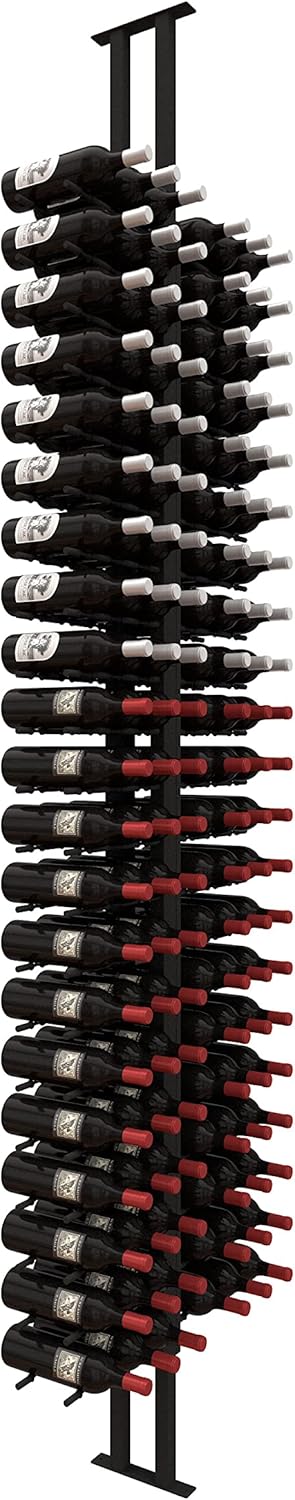 Ultra Wine Racks Floor-to-Ceiling Mount Display (2 Side, Triple Deep, Black, Holds 126 Wine Bottles) - Modern Metal Wine Storage for Wine Cellars, Home Bars, Kitchens, & Dining Rooms 2 Side Triple Deep