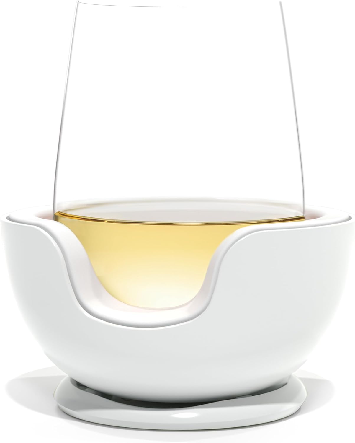 Stemless Wine Glass Chiller - Keep the Chill In Your Glass - Made in the USA - Separable & Refreezable Chill Cradle - Actively Chills Stemless Glassware - Quartz, Single Stemless Quartz Stemless Single