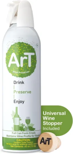 Wine Preserver Gas for Wine, Whiskey, and more, Argon Wine Presever for Wine Preservation, Argon Gas with Wine Bottle Stopper, Preserves White & Red Wine Up to 30 Days 1 Pack