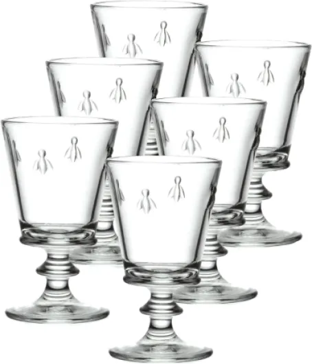 La Rochere Napoleon Bee Stemmed Wine Glass Set of 6 – Vintage Wine Glasses – La Rochere Bee Glassware Sets (9 oz) Clear 9 ounce
