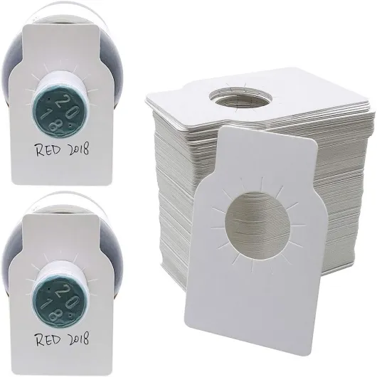Wine Bottle Tags White Paper Double Sided Wine Bottle Hanging Tags 200 Count