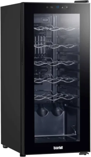 Baridi 18 Bottle Wine Cooler Fridge with Digital Touch Screen Controls & LED Light, Black - DH6 18 Bottles