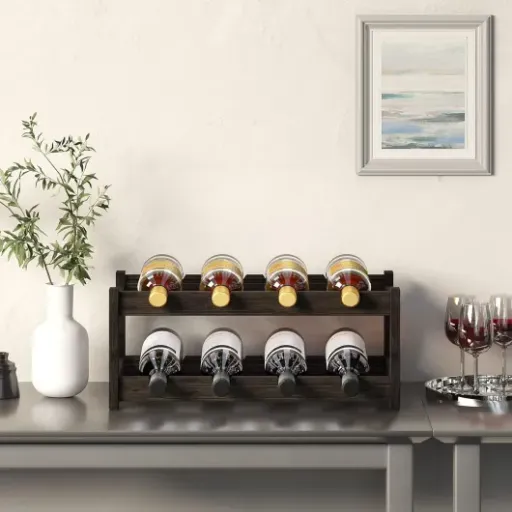 BAMEOS 2-Tier Bamboo Wine Rack Review: a simple countertop rack that keeps bottles in line