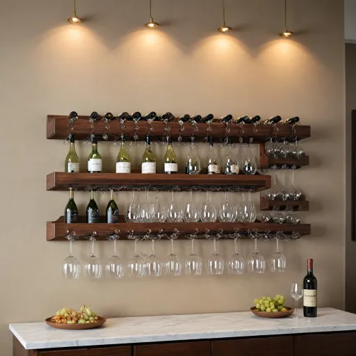 Elegant wall mounted wine glass racks for refined stemware storage