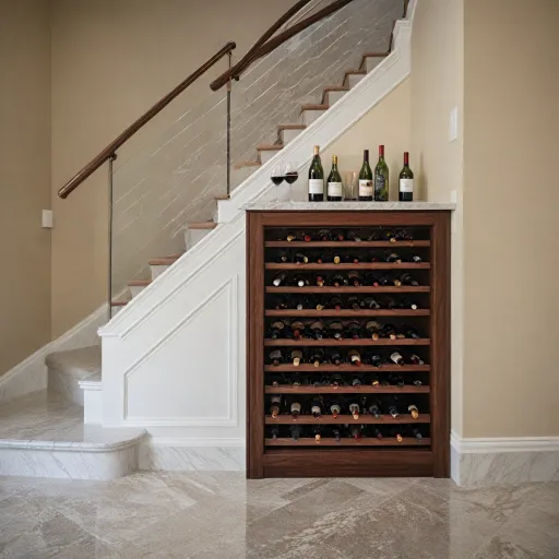 Elegant under stairs wine rack ideas for a refined home cellar