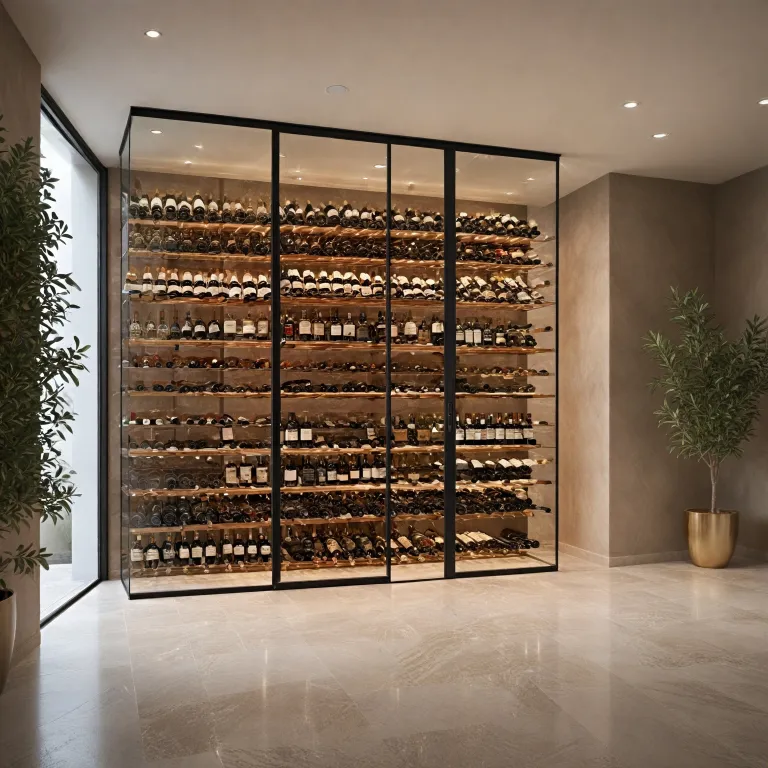 Modern wine cellar glass design for elegant home wine rooms