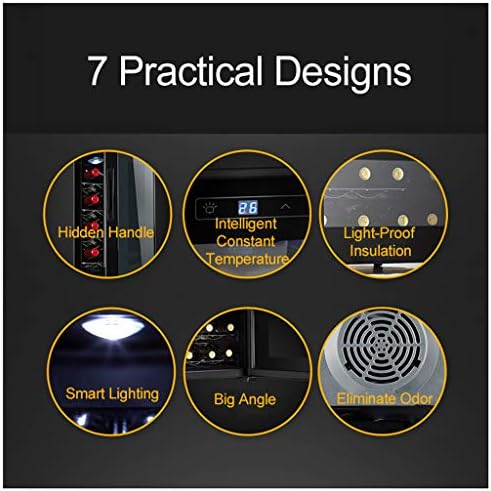 Electronic Wine Cooler, 8 Bottle Freestanding Wine Fridge, Mini Countertop Refrigerator with Digital Control and Glass Door for Home Bar