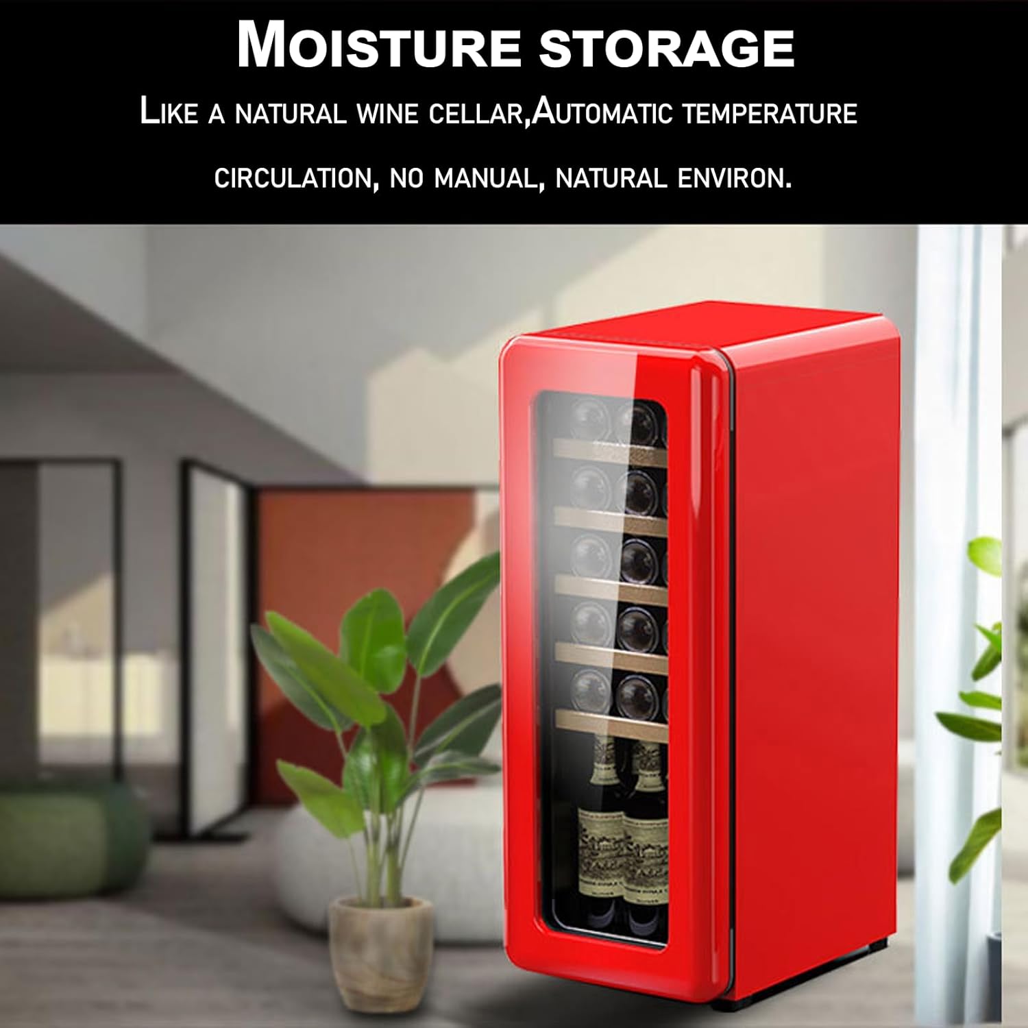 XoTiq Wine Cooler Refrigerator, Dual Zone Wine Beverage Refrigerator Freestanding Wine Cellar, 41F-72F Temperature Memory Fast Cooling Low Noise, Suitable for Home Bar, Small Kitchen, Apartment red