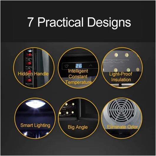 Wine Cooler - Freestanding Electronic Wine Fridge with Digital Control, Compact Home Bar Cellar with Glass Door