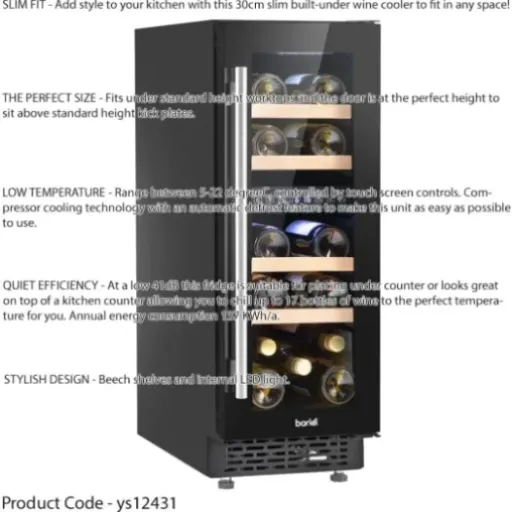 Loops 17 Bottle 30cm Dual Zone Wine Cooler Review: slim fridge that does the job if you’re short on space