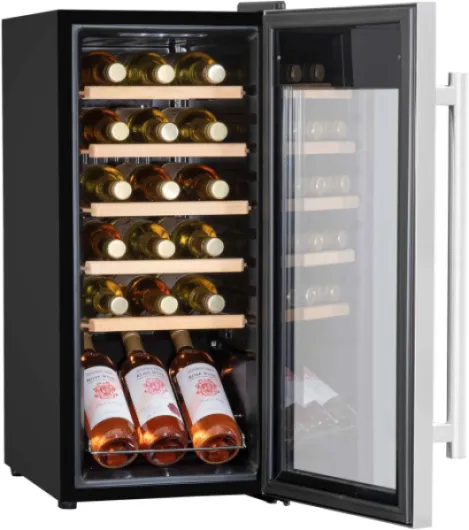 Baridi 18 Bottle Wine Cooler Fridge with Digital Touch Screen Controls & LED Light, Stainless Steel - DH29 18 Bottles