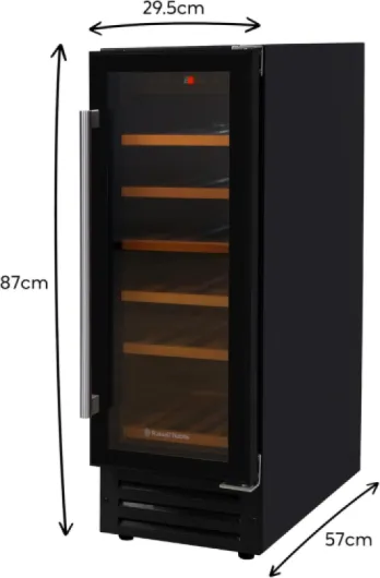 Freestanding or Integrated Large, Drinks & Wine Chiller with Glass Door, 18 Bottle Capacity in Black RHBI18WC1 18 Bottle Black