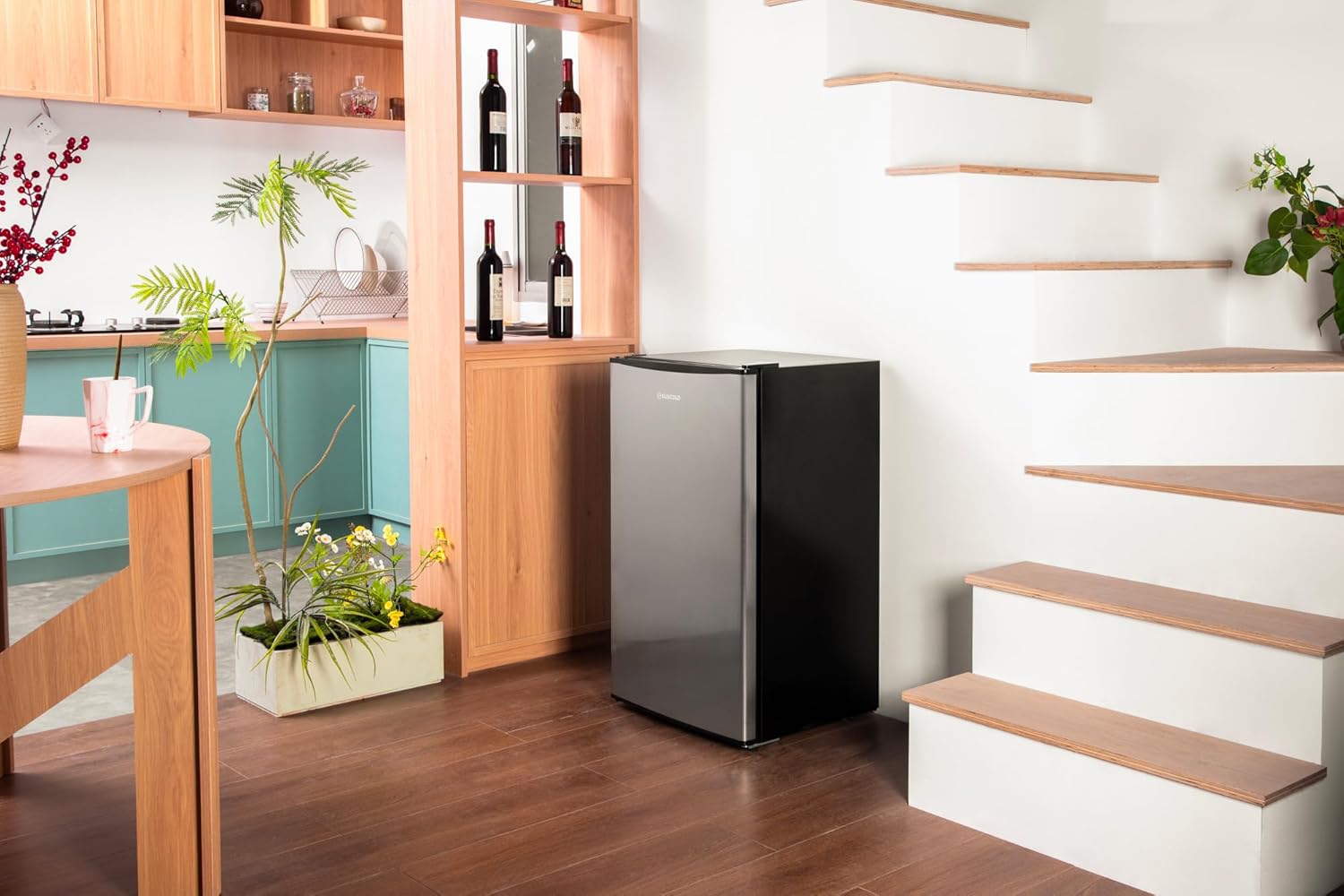 Cave90 LED Undercounter Stainless Steel Solid Door Drinks Fridge - Versatile Wine and Beer Freestanding Fridge with Reversible Door and Can Dispenser for Home, Office or Man cave - 89 Cans 90L Stainless Steel