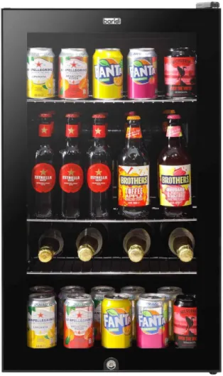 Baridi 85L Under Counter Drinks/Beer & Wine Cooler Fridge with Light, Black - DH13A 85L Undercounter