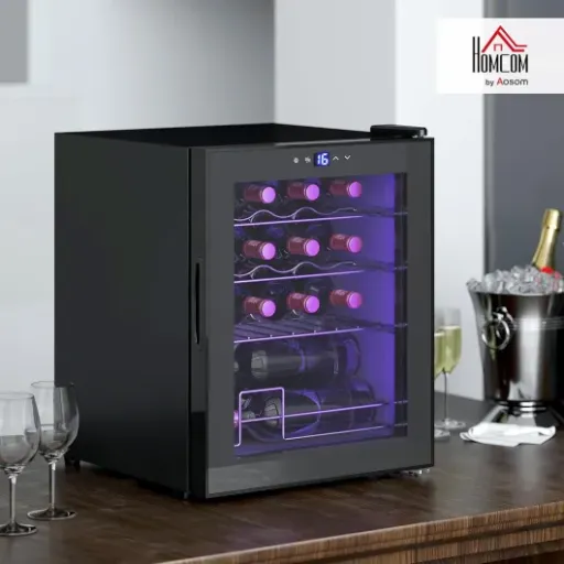HOMCOM 42L Wine Cooler Review: a compact 16-bottle fridge that does the job without fuss
