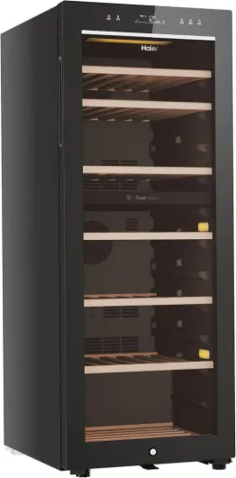 HWS77GDAU1(UK) Freestanding Wine Cooler, 1 door, 77 Bottles, 127cm Tall, Black [Energy Class G]