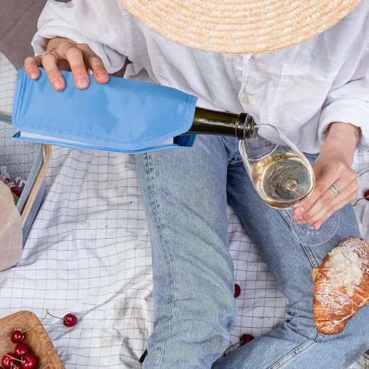 2 Pack Long Lasting Gel Wine & Champagne Cooler Bottles Sleeves (22.5 x 15.5 cm) - Keep Drinks Ice Cool for Summer Barbecue Party Picnic