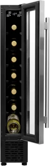 Baridi 7 Bottle Extra-Slim Undercounter Wine Fridge with Digital Touch Screen Controls, Stainless Steel - DH77 7 Bottles